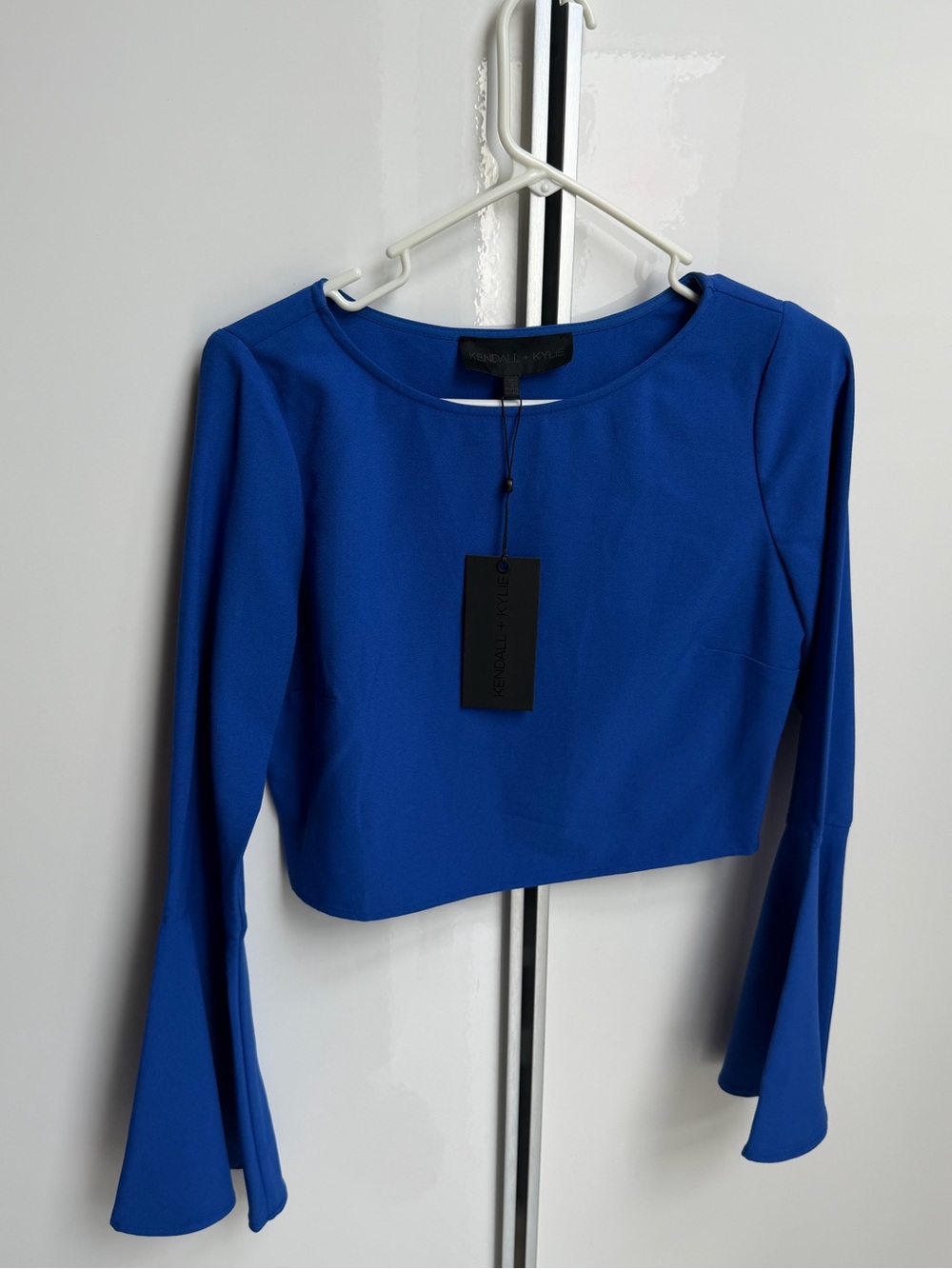 Brand New Kendall & Kylie Royal Blue Long-Sleeve Crop Top